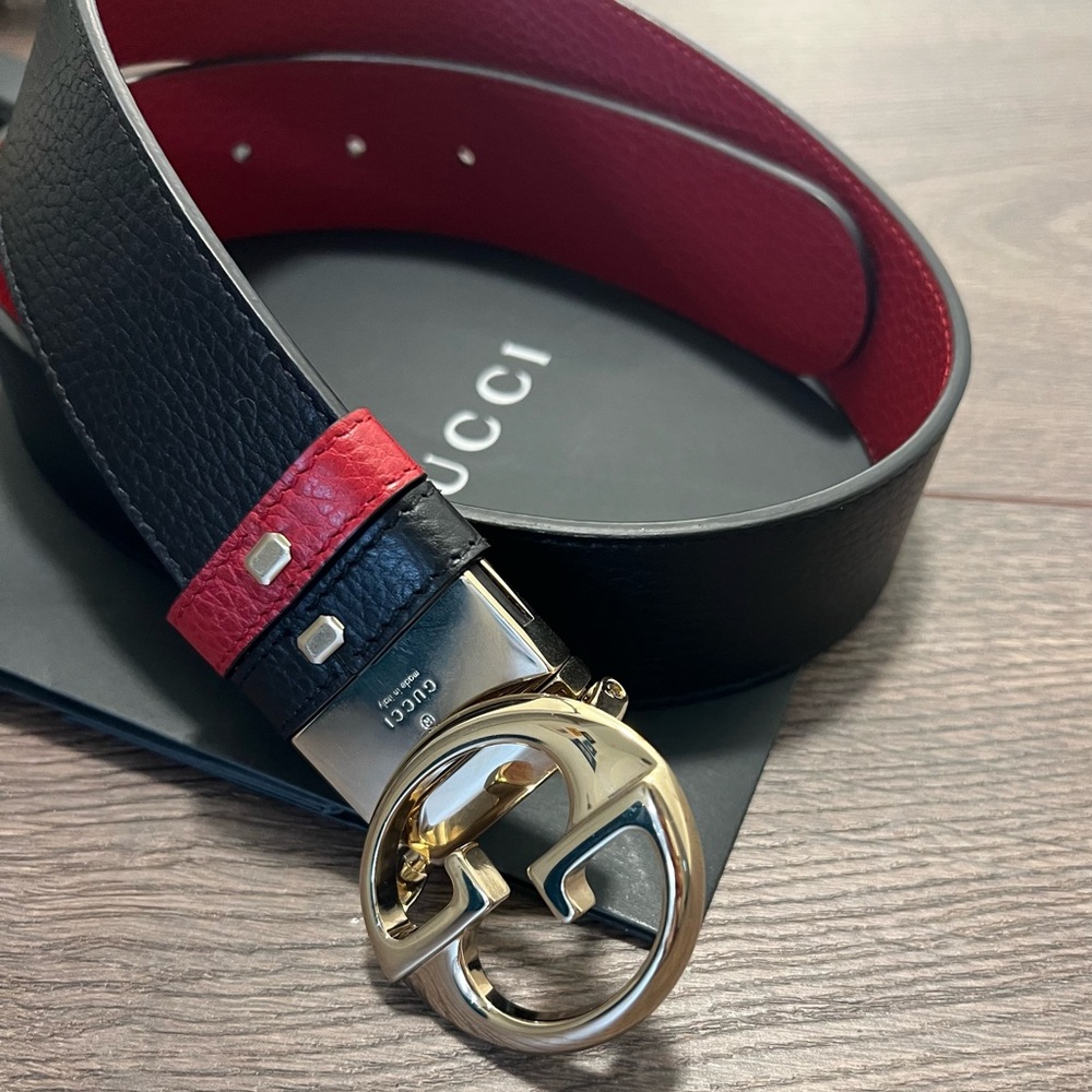 Gucci GG Reversible Gold-Toned Belt - Picture 6 of 7